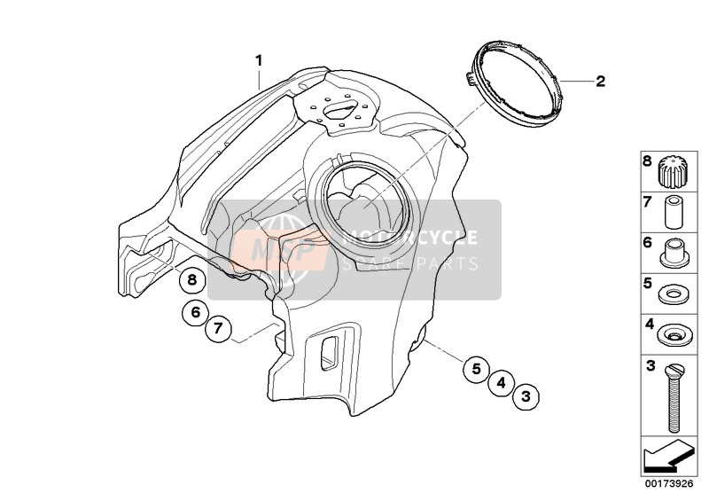 BMW R 1200 S (0366,0396) 2006 Réservoir d'essence pour un 2006 BMW R 1200 S (0366,0396)