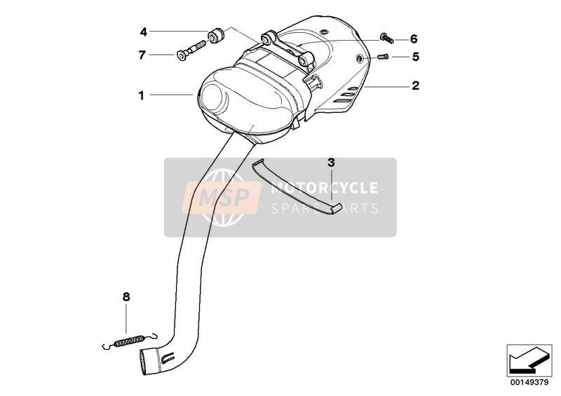 BMW R 1200 S (0366,0396) 2005 Geluiddemper systeem voor een 2005 BMW R 1200 S (0366,0396)