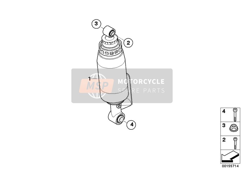 BMW R 1200 S (0366,0396) 2006 SPRING STRUT, REAR for a 2006 BMW R 1200 S (0366,0396)