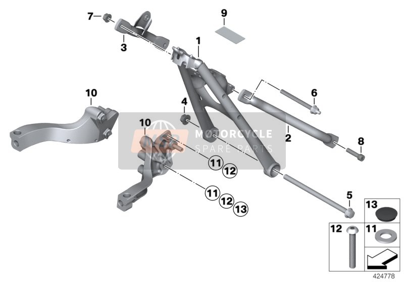 BMW R 1200 S (0366,0396) 2006 Front Frame/Mounting Parts for a 2006 BMW R 1200 S (0366,0396)