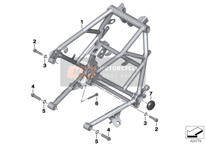 BMW R 1200 S (0366,0396) 2005 Center frame for a 2005 BMW R 1200 S (0366,0396)