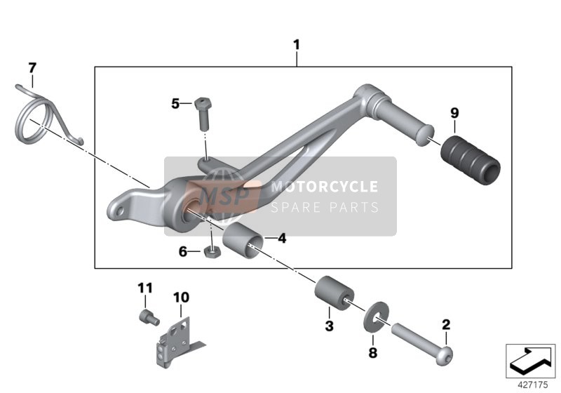 BMW R 1200 ST (0328,0338) 2003 BRAKE PEDAL for a 2003 BMW R 1200 ST (0328,0338)