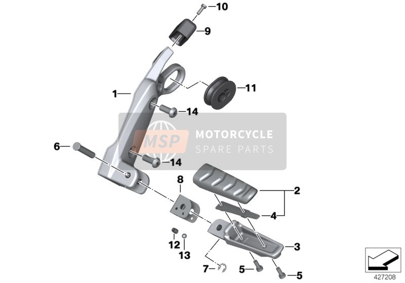 FOOTPEG PLATE/REAR FOOTPEG