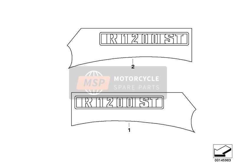 46637692223, Schriftzug R1200ST Links, BMW, 0