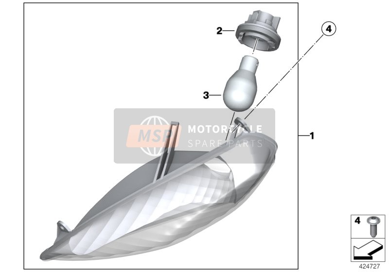 BMW R 1200 ST (0328,0338) 2004 Indicatore di svolta anteriore per un 2004 BMW R 1200 ST (0328,0338)