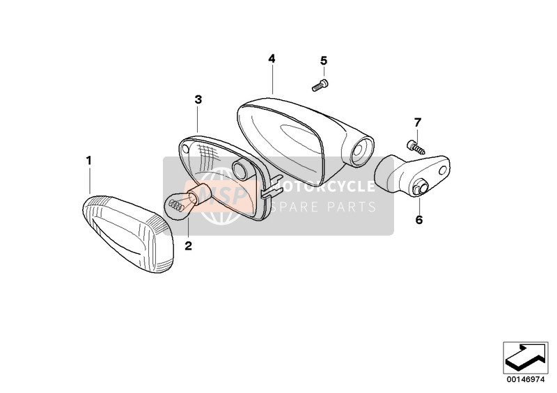 BMW R 1200 ST (0328,0338) 2004 Feu clignotant arr pour un 2004 BMW R 1200 ST (0328,0338)