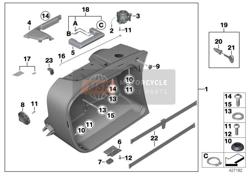 BMW R 1200 ST (0328,0338) 2003 Coffre, partie inférieure 2 pour un 2003 BMW R 1200 ST (0328,0338)