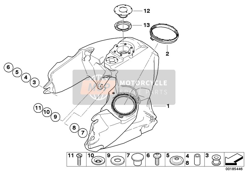 BMW R 1200 ST (0328,0338) 2003 Réservoir d'essence pour un 2003 BMW R 1200 ST (0328,0338)