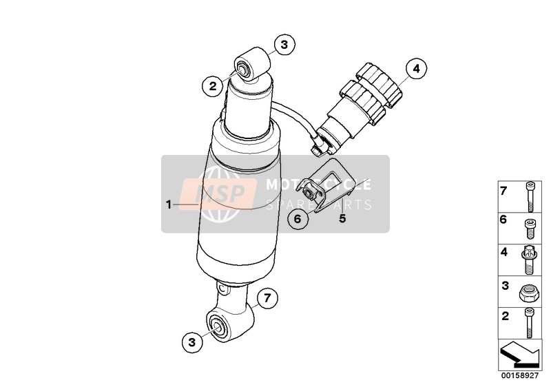 BMW R 1200 ST (0328,0338) 2004 Jambe de suspension arrière pour un 2004 BMW R 1200 ST (0328,0338)