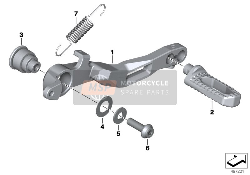 BMW R 1250 GS 19 (0J91, 0J93) 2018 Fußbremshebel, bearbeitet für ein 2018 BMW R 1250 GS 19 (0J91, 0J93)