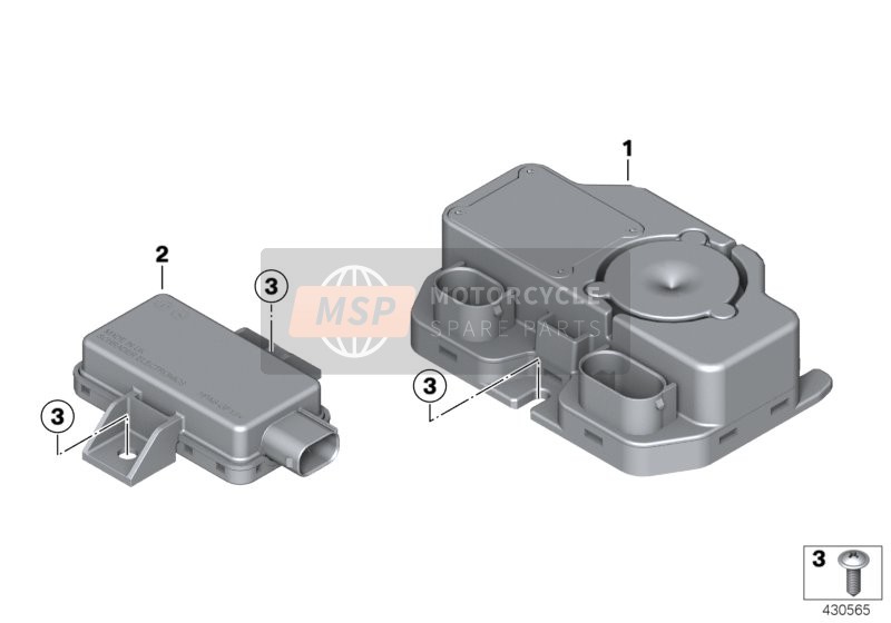 BMW R 1250 GS 19 (0J91, 0J93) 2019 Control Units for DWA and TPM for a 2019 BMW R 1250 GS 19 (0J91, 0J93)