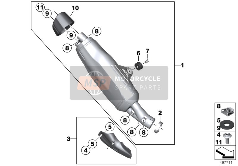 BMW R 1250 GS Adv. (0J51, 0J53) 2018 HP sports muffler 2 for a 2018 BMW R 1250 GS Adv. (0J51, 0J53)