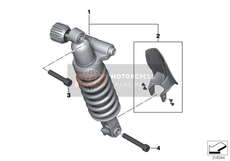 BMW R 1250 GS Adv. (0J51, 0J53) 2017 Jambe de suspension arrière pour un 2017 BMW R 1250 GS Adv. (0J51, 0J53)