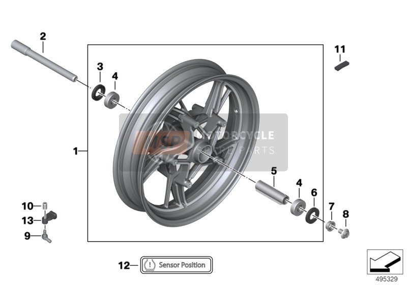 BMW R 1250 R 19 (0J71, 0J73) 2019 Gussrad vorne 1 für ein 2019 BMW R 1250 R 19 (0J71, 0J73)