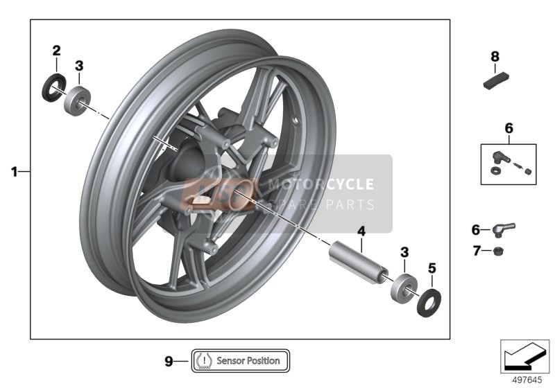 BMW R 1250 R 19 (0J71, 0J73) 2019 Retrofit Cast Wheel, Front, Option 719 for a 2019 BMW R 1250 R 19 (0J71, 0J73)