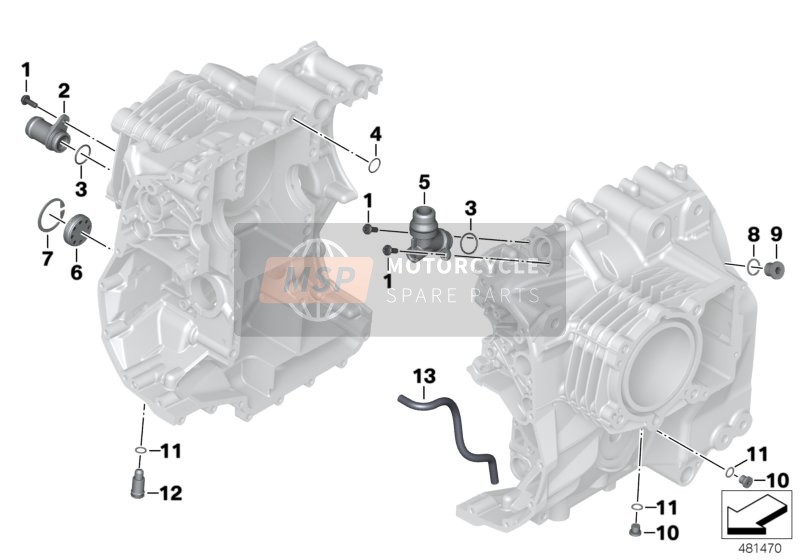 BMW R 1250 RS 19 (0J81, 0J83) 2018 ENGINE HOUSING MOUNTING PARTS for a 2018 BMW R 1250 RS 19 (0J81, 0J83)