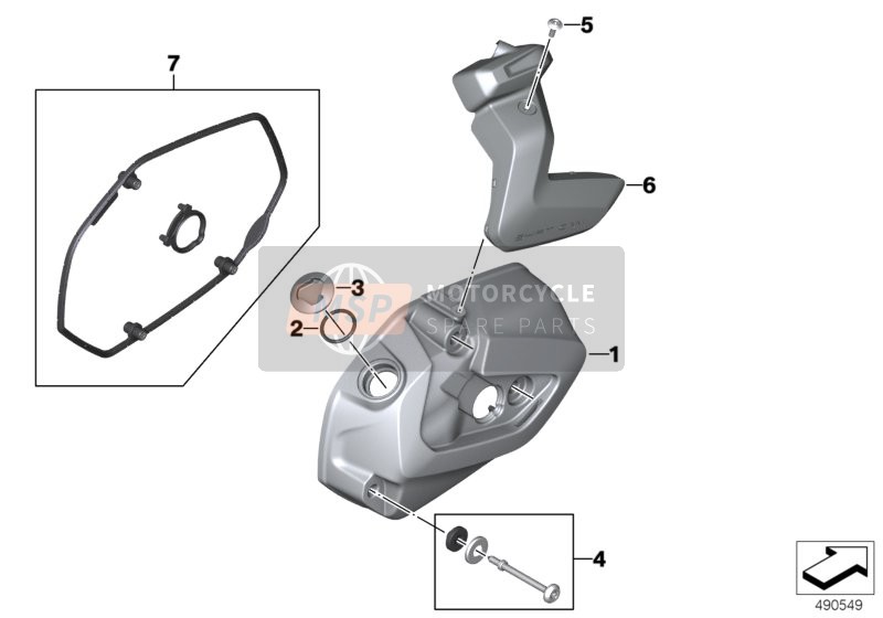 BMW R 1250 RS 19 (0J81, 0J83) 2018 CYLINDER HEAD COVER/MOUNTING PARTS for a 2018 BMW R 1250 RS 19 (0J81, 0J83)