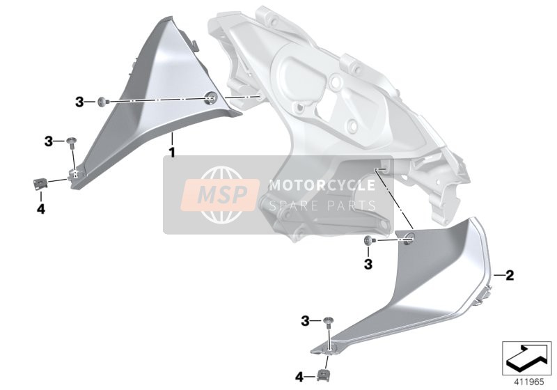 BMW R 1250 RS 19 (0J81, 0J83) 2019 Recouvrement intérieur pour un 2019 BMW R 1250 RS 19 (0J81, 0J83)