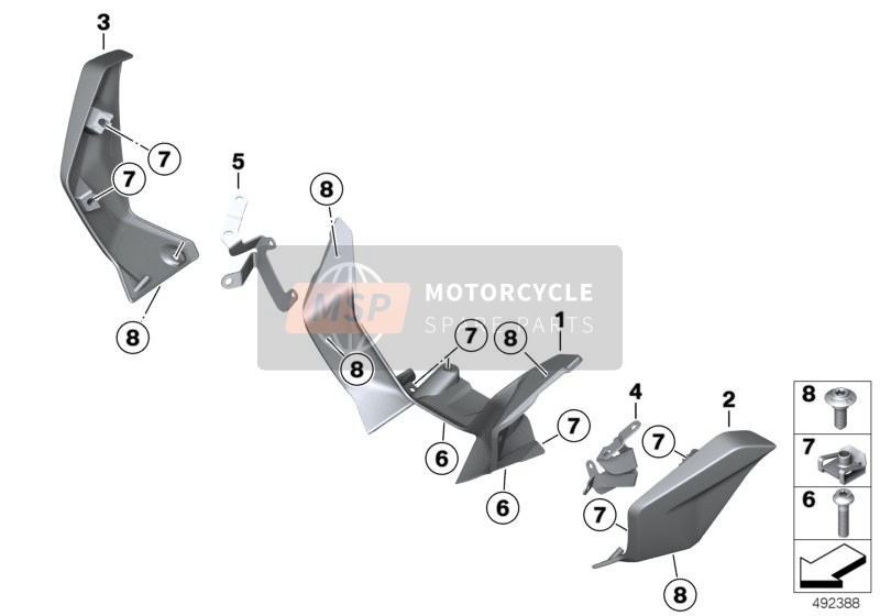 BMW R 1250 RS 19 (0J81, 0J83) 2018 Spoiler per un 2018 BMW R 1250 RS 19 (0J81, 0J83)