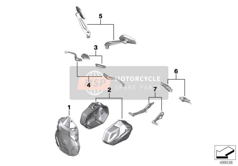 BMW R 1250 RS 19 (0J81, 0J83) 2018 Opzione 719 per un 2018 BMW R 1250 RS 19 (0J81, 0J83)