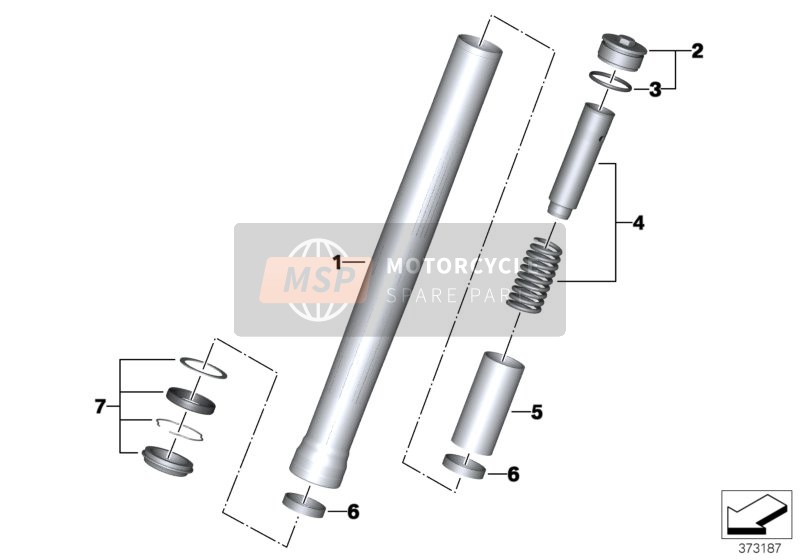 BMW R 1250 RS 19 (0J81, 0J83) 2018 Tube de fourche 1 pour un 2018 BMW R 1250 RS 19 (0J81, 0J83)