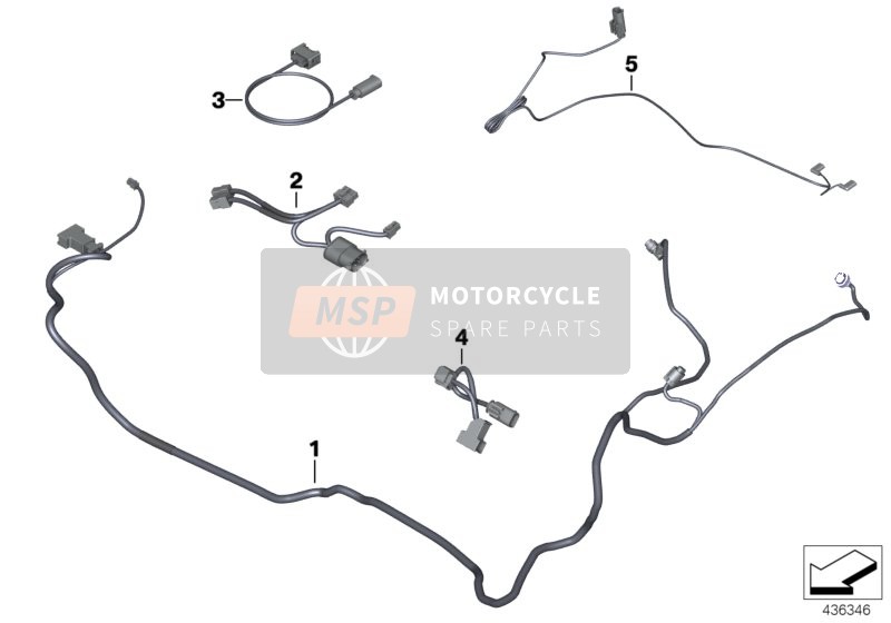 BMW R 1250 RT 19 (0J61, 0J63) 2019 AUXILIARY CABLE SPECIAL VEHICLE for a 2019 BMW R 1250 RT 19 (0J61, 0J63)