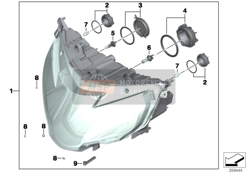 BMW R 1250 RT 19 (0J61, 0J63) 2019 Faro I per un 2019 BMW R 1250 RT 19 (0J61, 0J63)