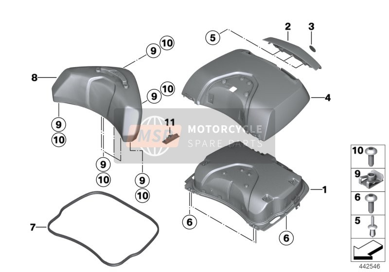 46549445163, Outer Shell, Topcase Cover, BMW, 0