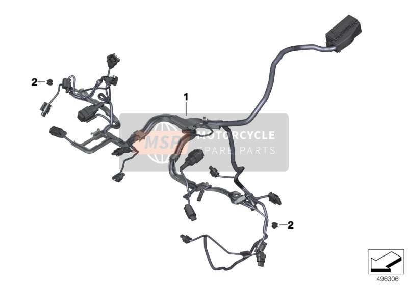 BMW R 1250 RT 19 (0J61, 0J63) 2019 Motordraadbundel voor een 2019 BMW R 1250 RT 19 (0J61, 0J63)