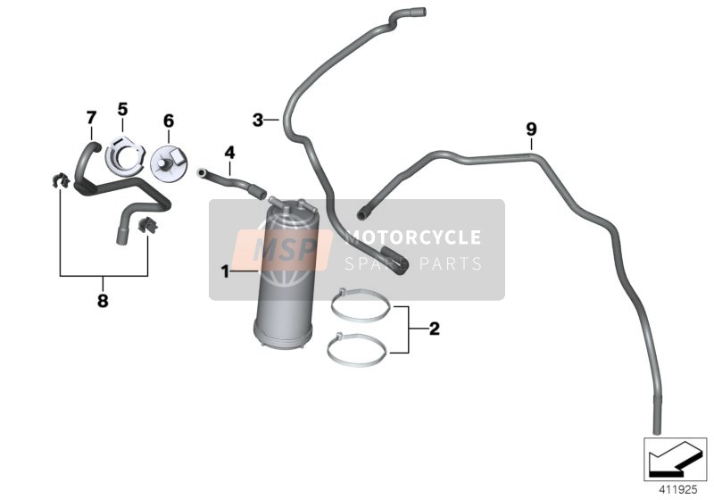 BMW R 1250 RT 19 (0J61, 0J63) 2019 ACTIVATED CHARCOAL FILTER/TUBING for a 2019 BMW R 1250 RT 19 (0J61, 0J63)