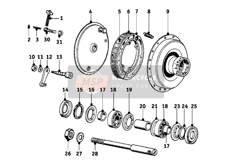 BMW R 24 1948 VORDERRADBREMSE für ein 1948 BMW R 24