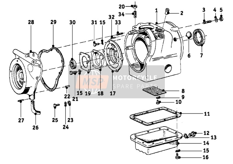 BMW R 25/2 1954 ENGINE HOUSING for a 1954 BMW R 25/2