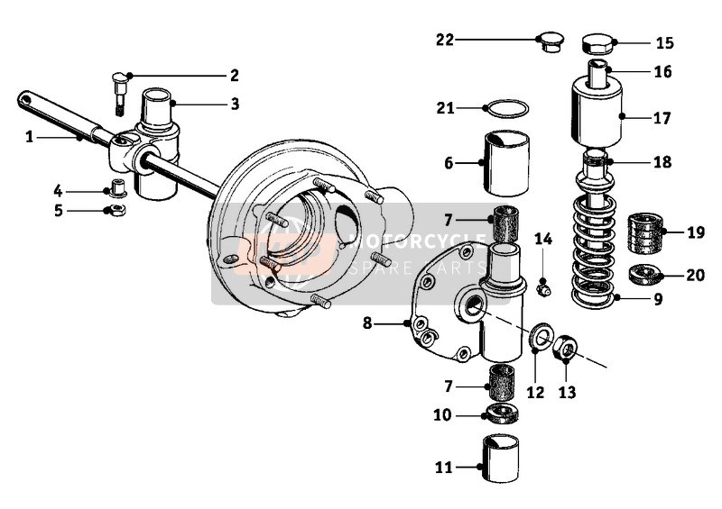 BMW R 25/2 1952 Jambe de suspension arrière pour un 1952 BMW R 25/2