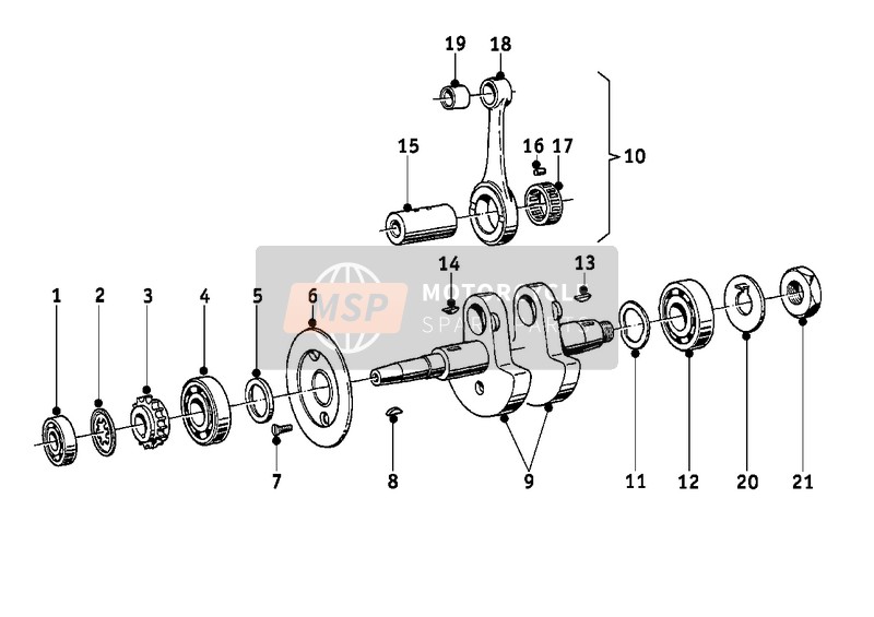 BMW R 25/2 1953 CRANKSHAFT for a 1953 BMW R 25/2