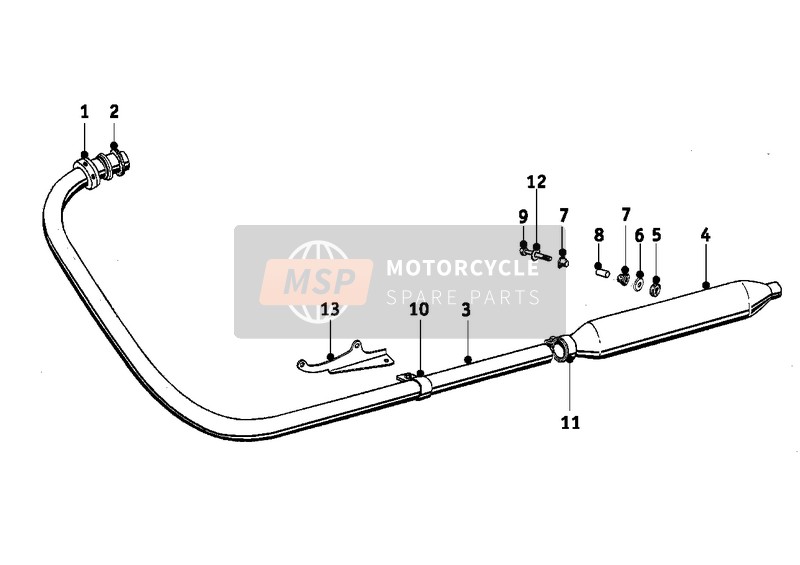 BMW R 25/3 1953 Système d'échappement pour un 1953 BMW R 25/3