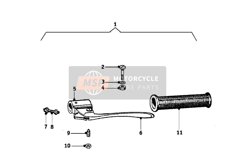 BMW R 25/3 1954 Griffeinheit links für ein 1954 BMW R 25/3