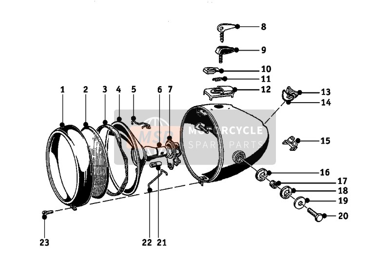 BMW R 25/3 1954 Scheinwerfer Einbauteile für ein 1954 BMW R 25/3