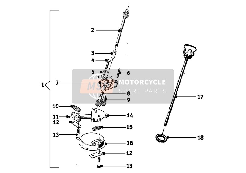 BMW R 25/3 1954 SINGLE PARTS FOR OIL PUMP for a 1954 BMW R 25/3