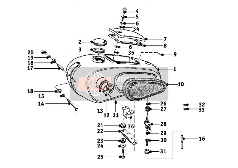 BMW R 26 1957 FUEL TANK for a 1957 BMW R 26