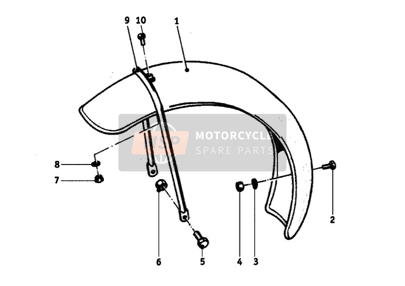 BMW R 26 1960 Spatbord voor voor een 1960 BMW R 26