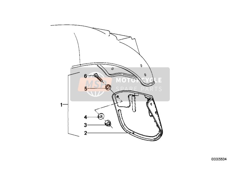 BMW R 45 1981 Set spatbord achter voor een 1981 BMW R 45