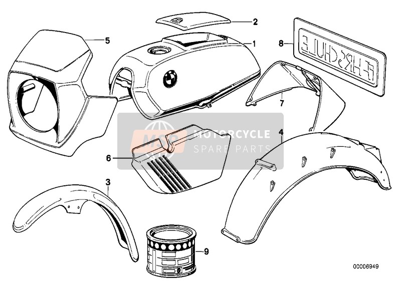 BMW R 45 1979 Pieces peintes   518 canyonrot pour un 1979 BMW R 45