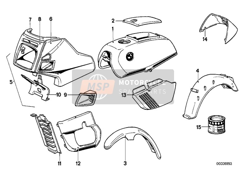 BMW R 45 1982 Pieces peintes   590 avusschwarz pour un 1982 BMW R 45