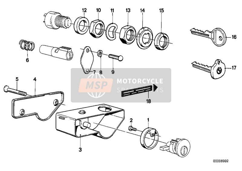 BMW R 45 1978 MOUNTING PARTS F SET OF LOCKS for a 1978 BMW R 45