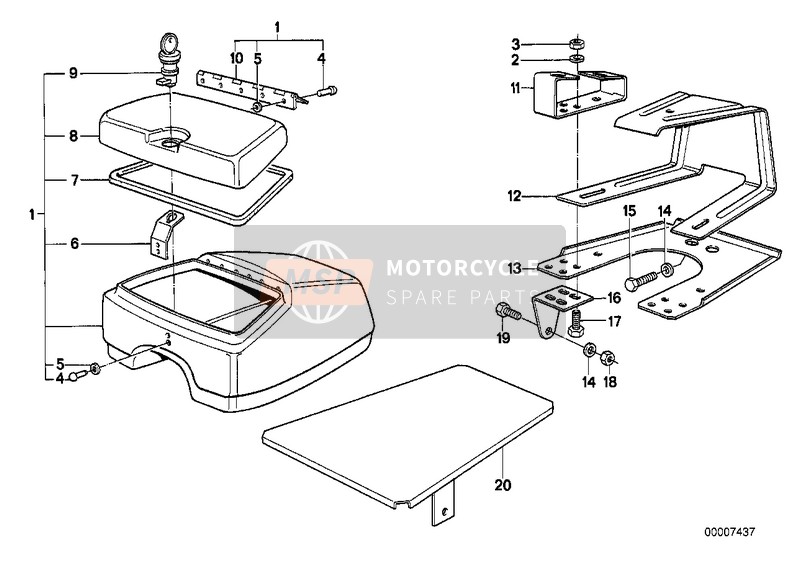 BMW R 45 1980 Caja para radiotelefono para un 1980 BMW R 45