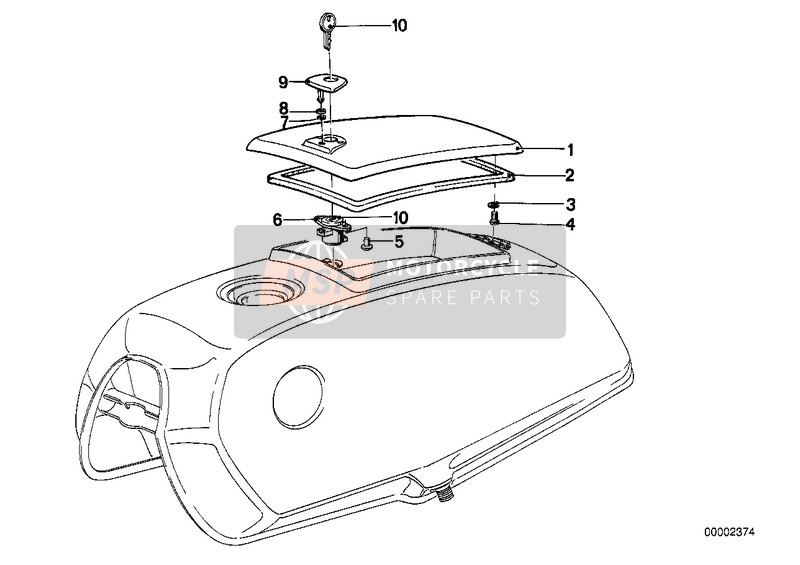 BMW R 45 1982 Reservoir de carb.-boite a outils pour un 1982 BMW R 45