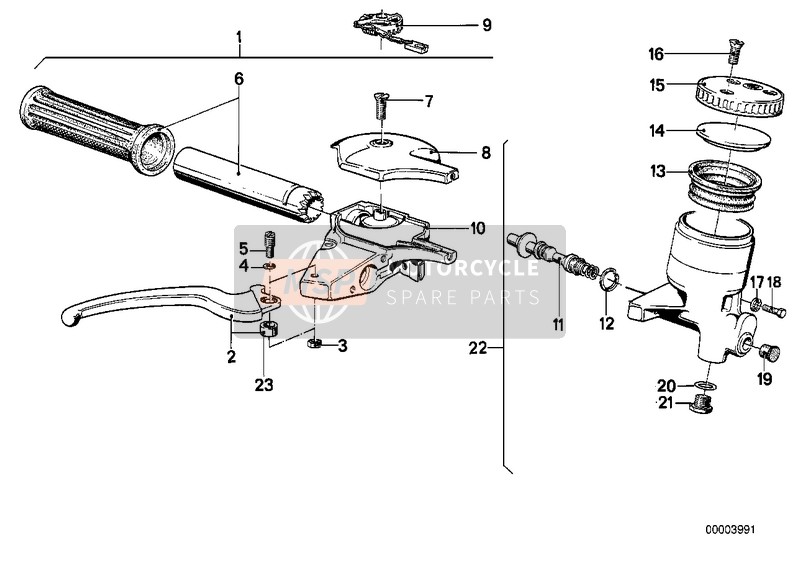 BMW R 45 1980 HANDLE UNIT, RIGHT 1 for a 1980 BMW R 45