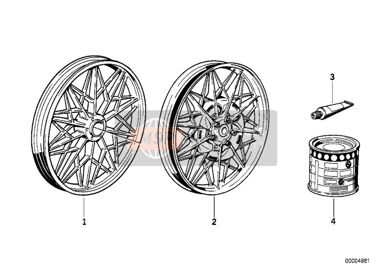 BMW R 45 1983 CAST IRON RIM SILVER for a 1983 BMW R 45