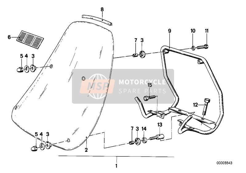 BMW R 45/N 1984 Windscherm voor een 1984 BMW R 45/N