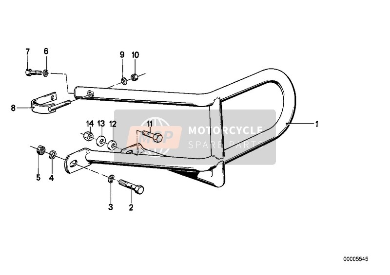 BMW R 45/N 1979 Pieces d'etrier de protection arriere pour un 1979 BMW R 45/N